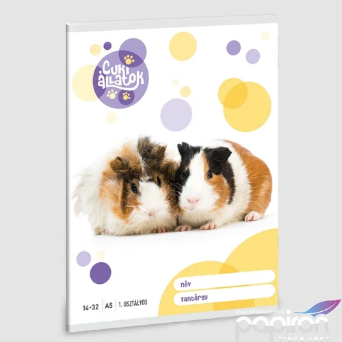 Füzet 14-32 A5 vonalas Ars Una Cuki-Tengerimalac (5308) 23 53583499 1.osztályos füzet prémium minős