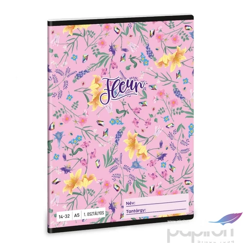 Füzet 14-32 A5 vonalas Ars Una Fleur (5366) 24 virág 53583499 1.osztályos füzet prémium minős