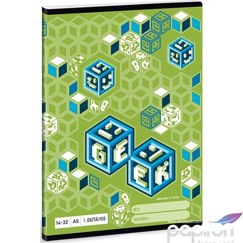 Füzet 14-32 A5 vonalas Ars Una Geek (5065) 21 53583499 1.osztályos füzet prémium minős
