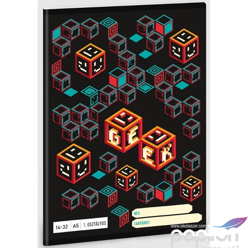 Füzet 14-32 A5 vonalas Ars Una Geek (5256) 23 kocka 53583499 1.osztályos füzet prémium minős