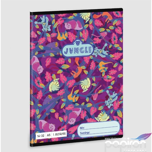 Füzet 14-32 A5 vonalas Ars Una Jungle (5259) 23 53583499 1.osztályos füzet prémium minős