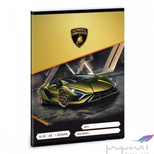 Füzet 14-32 A5 vonalas Ars Una Lamborghini (5066) 21 53583499 1.osztályos füzet prémium minős