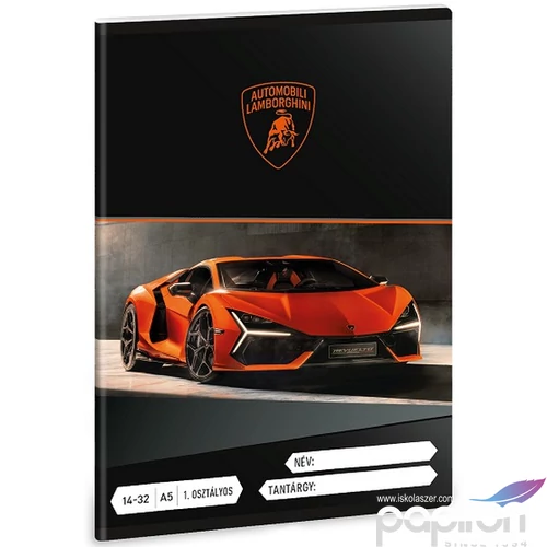 Füzet 14-32 A5 Vonalas Ars Una Lamborghini (5446) 25 53583499 1.osztályos füzet prémium minős