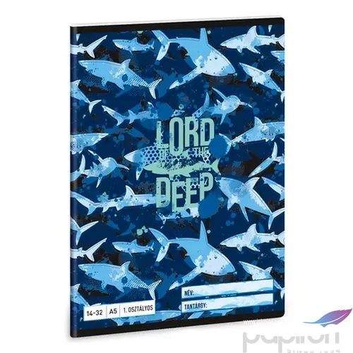 Füzet 14-32 A5 vonalas Ars Una Lord of the Deep cápa (5337) 24 53583499 1.osztályos füzet prémium minős
