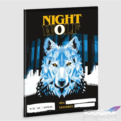 Füzet 14-32 A5 vonalas Ars Una Nightwolf Farkas (5257) 23 53583499 1.osztályos füzet prémium minős