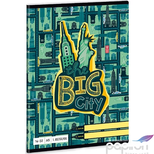 Füzet 14-32 A5 vonalas Ars Una Tha Big City - nagyváros (843) 18' Ars 53583499 1.osztályos füzet prémium minős