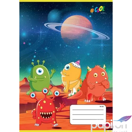 Füzet 16-32 A5 vonalas 2. osztály, COOL BY VICTORIA, Monsters 2. osztályos füzet
