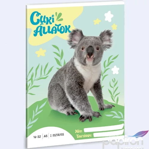 Füzet 16-32 A5 vonalas Ars Una Cuki-Koala (5428) 24 53593498 2.osztályos füzet prémium minős