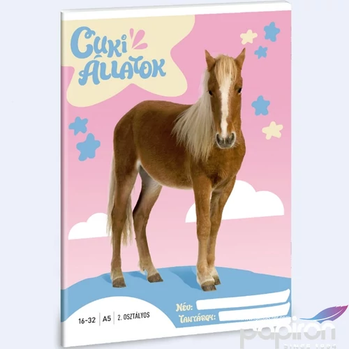 Füzet 16-32 A5 vonalas Ars Una Cuki-Palomino póni (5431) 24 53593498 2.osztályos füzet prémium minős