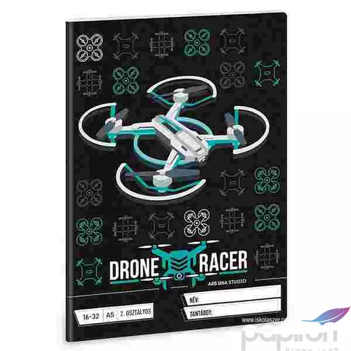 Füzet 16-32 A5 vonalas Ars Una Drone Racer (5131) 22 53591319 2.osztályos 32lap prémium