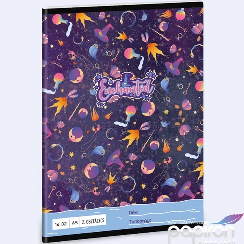 Füzet 16-32 A5 vonalas Ars Una Enchanted (5350) 24 lila 53593498 2.osztályos füzet prémium minős