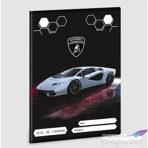 Füzet 16-32 A5 vonalas Ars Una Lamborghini (5254) 23 53593498 2.osztályos füzet prémium minős