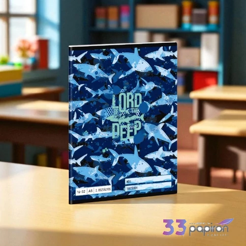Füzet 16-32 A5 vonalas Ars Una Lord of the Deep cápa (5337) 24 53593498 2.osztályos füzet prémium minős