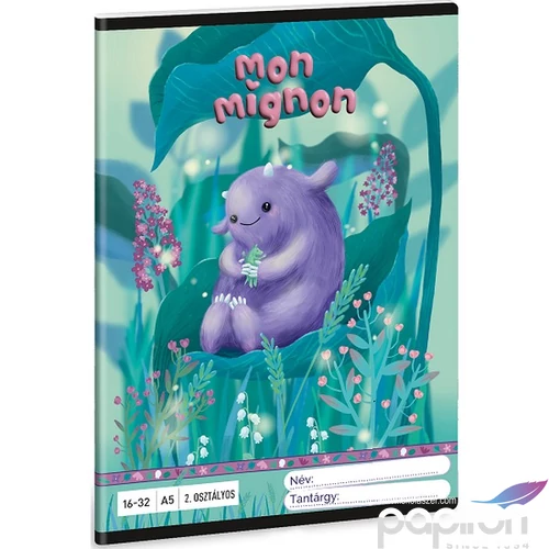 Füzet 16-32 A5 Vonalas Ars Una Mon Mignon (5447) 25 53593498 2.osztályos füzet prémium minős