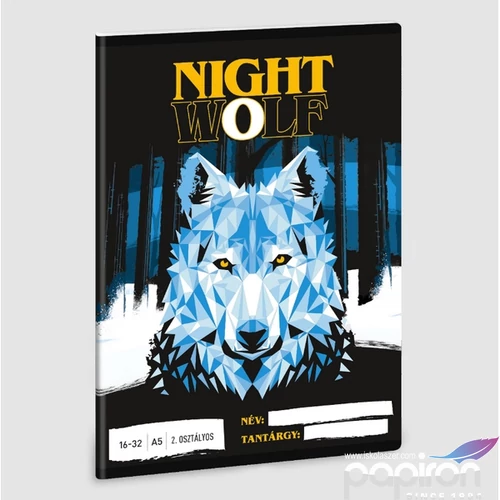 Füzet 16-32 A5 vonalas Ars Una Nightwolf Farkas (5257) 23 53593498 2.osztályos füzet prémium minős