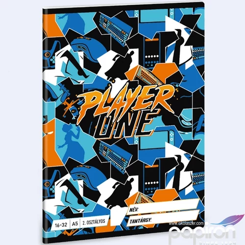 Füzet 16-32 A5 vonalas Ars Una Player One (5353) 24 53593498 2.osztályos füzet prémium minős