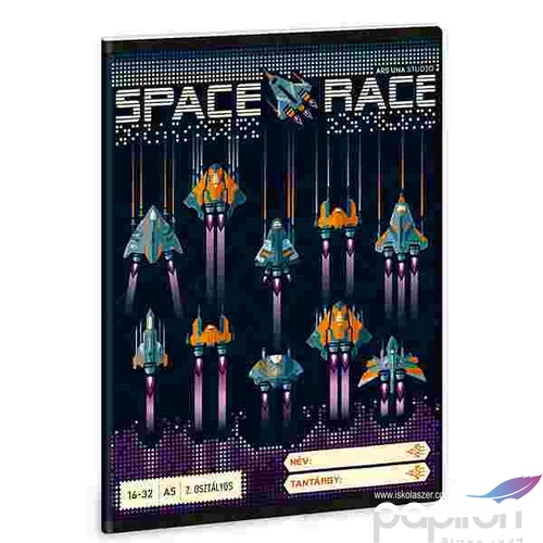 Füzet 16-32 A5 vonalas Ars Una Space Race (5143) 22 53593498 2.osztályos füzet prémium minős