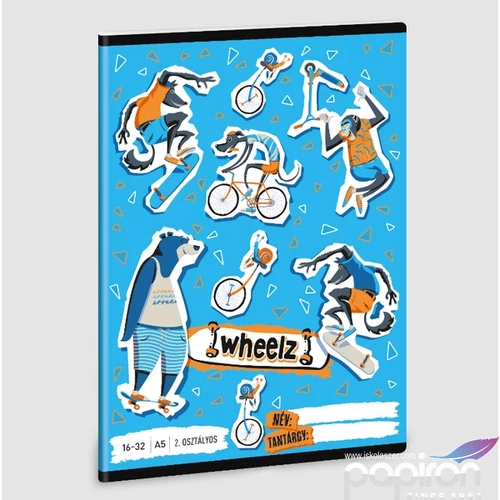Füzet 16-32 A5 vonalas Ars Una Wheelz (5262) 23 53592620 2.osztályos füzet prémium minős