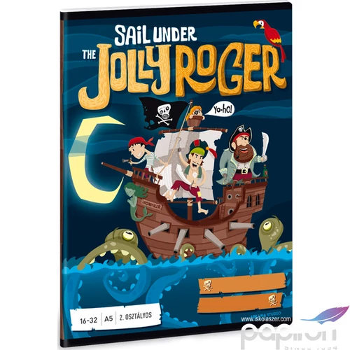 Füzet 16-32 A5 vonalas Ars Una Jolly Roger Kalózos (806) 18' 53593498 2.osztályos füzet prémium minős
