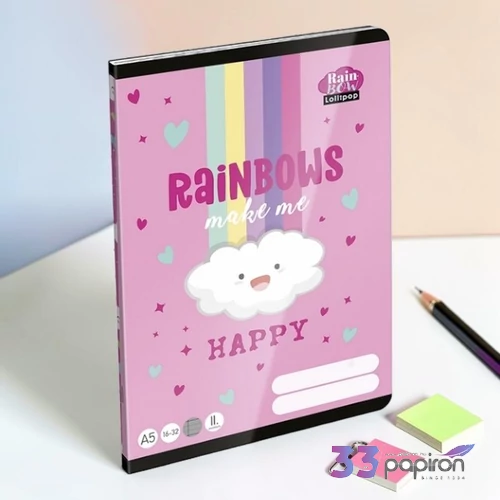 Füzet 16-32 A5 vonalas Lizzy26 Lollipop Rainbow 2. Osztályos  32 Lap 