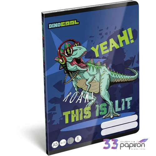 Füzet 16-32 A5 vonalas Lizzy Dino Cool Dino Roar 2. osztályos füzet