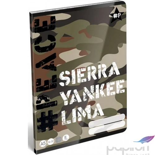 Füzet 16-32 A5 vonalas Lizzy Peace-Alpha-Tango-Mike 21' 2. osztályos füzet