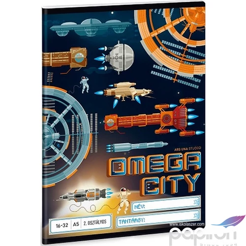 Füzet 16-32 A5 vonalas Ars Una Omega City - Űrhajós 19 (908) 53593498 2.osztályos füzet prémium minős