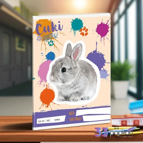 Füzet 20-32 A5 Sima Ars Una 25 Cuki-Nyuszi (5497) 25 53614971 prémium minőség