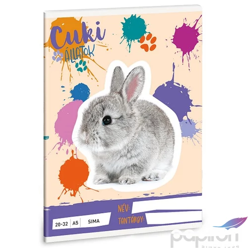 Füzet 20-32 A5 Sima Ars Una 25 Cuki-Nyuszi (5497) 25 53614971