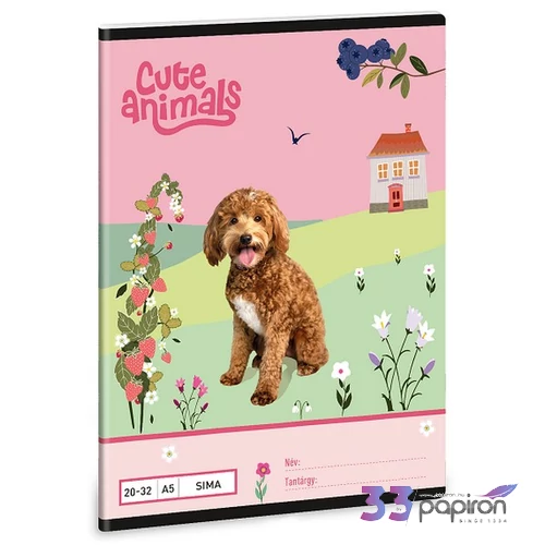 Füzet 20-32 A5 Sima Ars Una 25 Cute Animals Doggie (5458) 25 53614582 prémium minőség