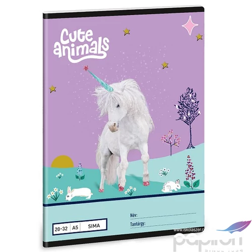 Füzet 20-32 A5 Sima Ars Una 25 Cute Animals Unicorn (5448) 25 53614483