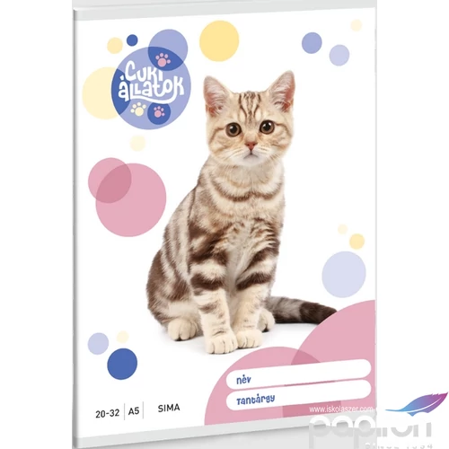 Füzet 20-32 A5 sima Ars Una Cuki-Amerikai Röv. Sz. Macska (5306) 23 53613066 prémium minőségű füzet
