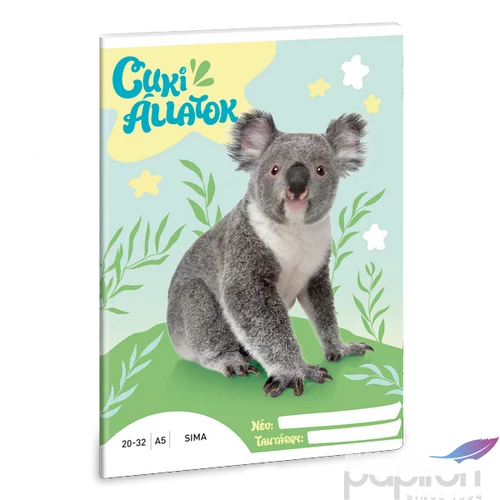 Füzet 20-32 A5 sima Ars Una Cuki-Koala (5428) 24 53614285 prémium minőségű füzet