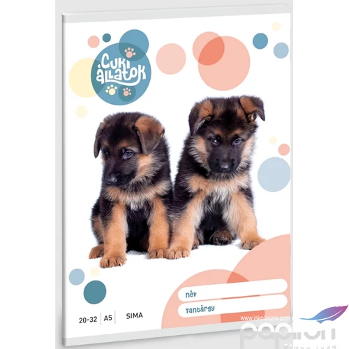 Füzet 20-32 A5 sima Ars Una Cuki-Németjuhász (5304) 23 53613042 prémium minőségű füzet