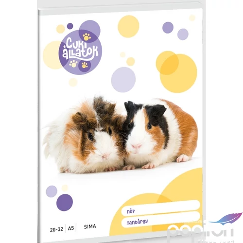 Füzet 20-32 A5 sima Ars Una Cuki-Tengerimalac (5308) 23 53613080 prémium minőségű füzet