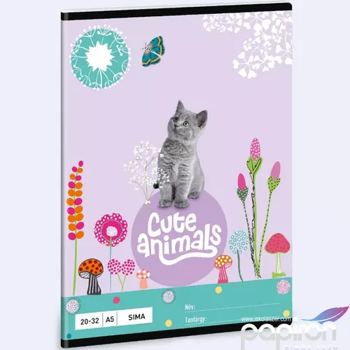 Füzet 20-32 A5 sima Ars Una Cute Animals-kitten (5368) 24 cica 53613684