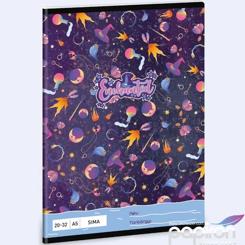 Füzet 20-32 A5 sima Ars Una Enchanted (5350) 24 lila 53613509 prémium minőségű füzet