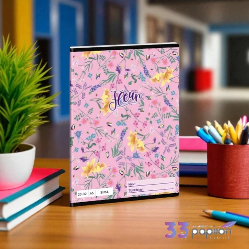 Füzet 20-32 A5 sima Ars Una Fleur (5366) 24 virág 53613660 prémium minőségű füzet