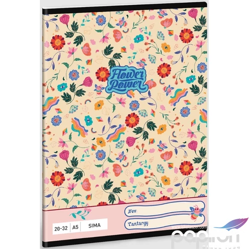 Füzet 20-32 A5 sima Ars Una Flower Power (5260) 23 53612601 prémium minőségű füzet