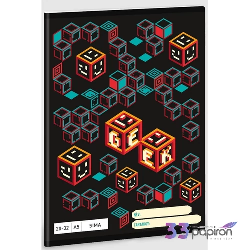 Füzet 20-32 A5 sima Ars Una Geek (5256) 23 kocka 53612564 prémium minőség