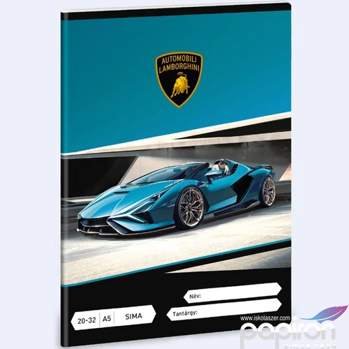 Füzet 20-32 A5 sima Ars Una Lamborghini (5336) 24 autó 53613363 prémium minőségű füzet