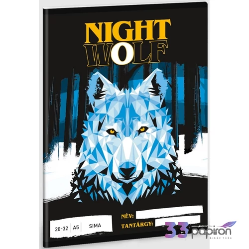 Füzet 20-32 A5 sima Ars Una Nightwolf Farkas (5257) 23 53612571 prémium minőség