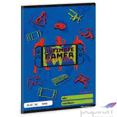Füzet 20-32 A5 sima Ars Una Ultimate Gamer (5141) 22 53611413 prémium minőségű füzet