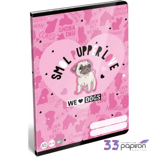 Füzet 20-32 A5 sima Lizzy We Love Dogs-Blue 21' Lizzy kollekció