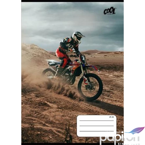 Füzet 21-32 A5 vonalas 32 lap, 4-8. osztály, Cool by Victoria Motocross