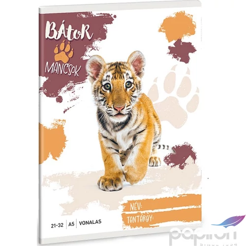 Füzet 21-32 A5 Vonalas Ars Una Bátor Mancsok-Tigris (5501) 25 53625014