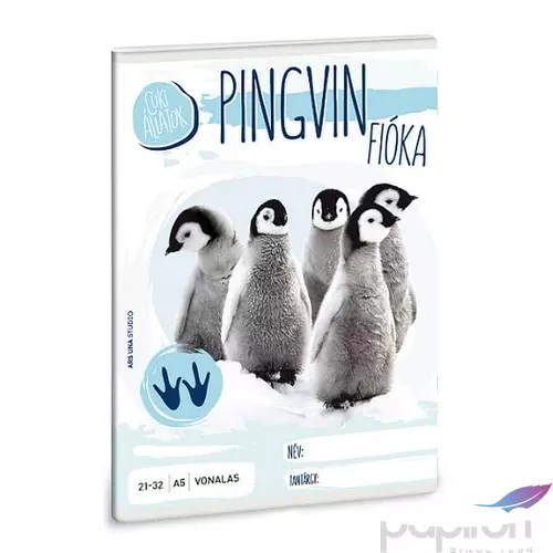 Füzet 21-32 A5 vonalas Ars Una Cuki állatok kollekció pingvin fióka 21' 53621054 4-től 8.osztályig prémium