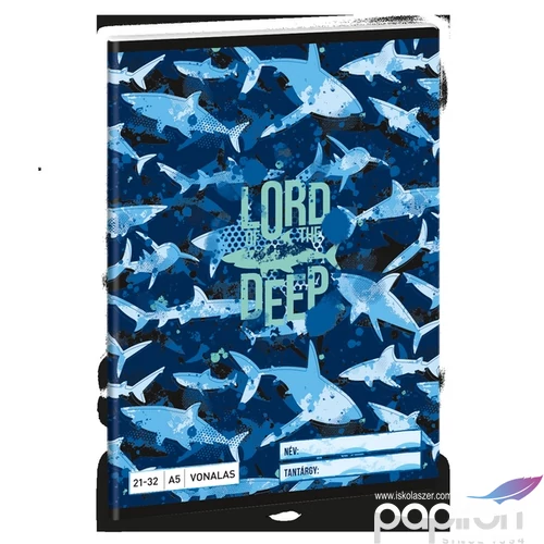 Füzet 21-32 A5 vonalas Ars Una Lord of the Deep cápa (5337) 24 53623379 4-8.osztályig prémium minőség