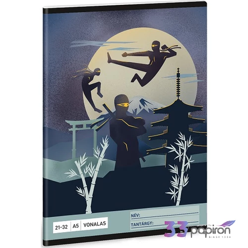 Füzet 21-32 A5 Vonalas Ars Una Ninjas In The Dark (5457) 25 53624574 prémium minőség