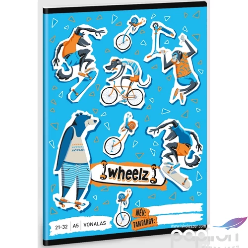 Füzet 21-32 A5 vonalas Ars Una Wheelz (5262) 23 53622624 4-8.osztályig prémium minőség